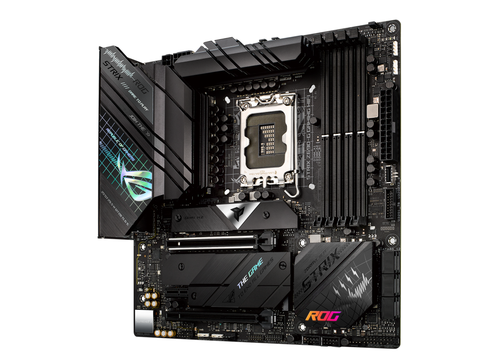 ROG STRIX Z690-G GAMING WIFI angled view from right