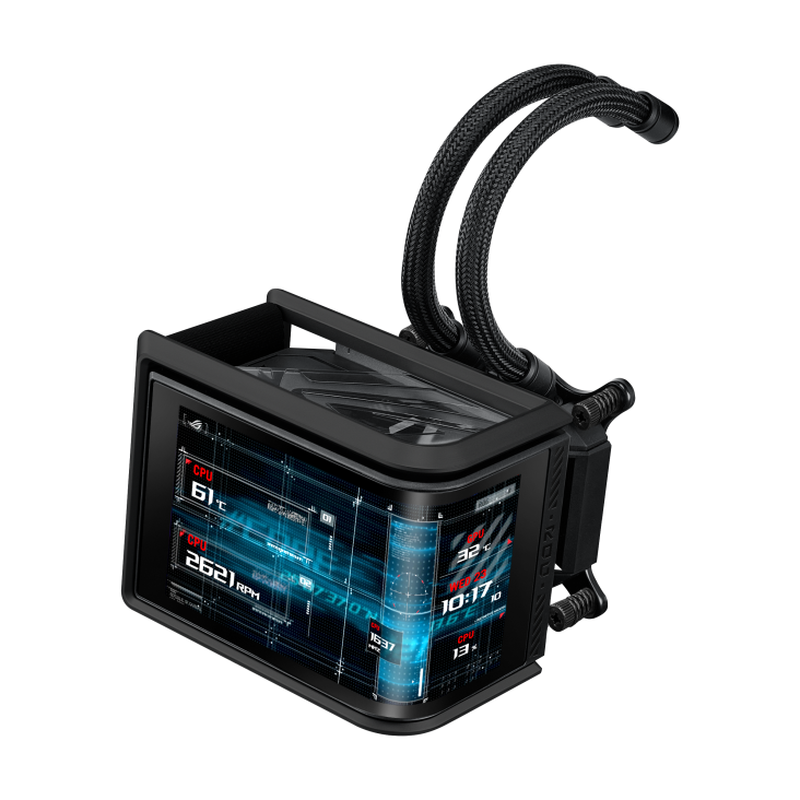ROG Ryuo IV SLC 360 ARGB LCD side angle photo