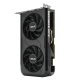 ASUS Dual GeForce RTX 5050 card standing upright at a 45-degree angle
