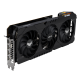 TUF Gaming AMD Radeon RX 6950 XT OC Edition graphics card, angled top down view, highlighting the fans, I/O ports