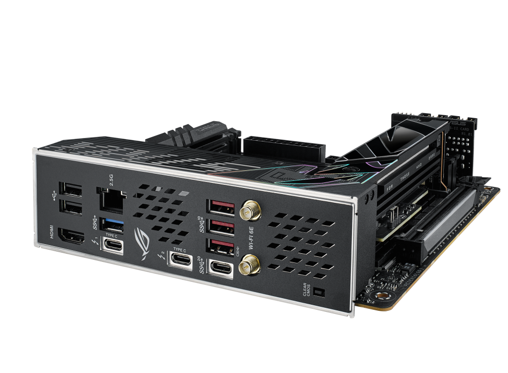 ROG STRIX Z790-I GAMING WIFI rear view, I/O ports