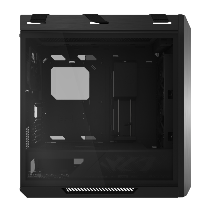 ROG Strix Helios II Black left side view with tempered glass side panel