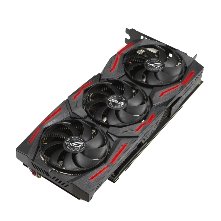 ROG-STRIX-RTX2060-6G-EVO-V2-GAMING graphics card, front angled view