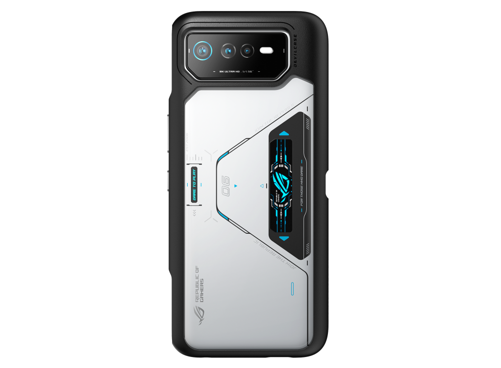A ROG Phone 6 attached with a DEVILCASE Guardian Lite Plus.