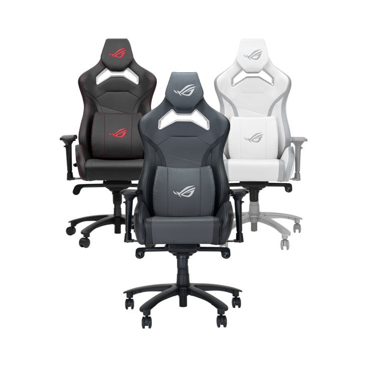 ROG Chariot X Core Gaming Chair_ front view with Black, Grey, and White