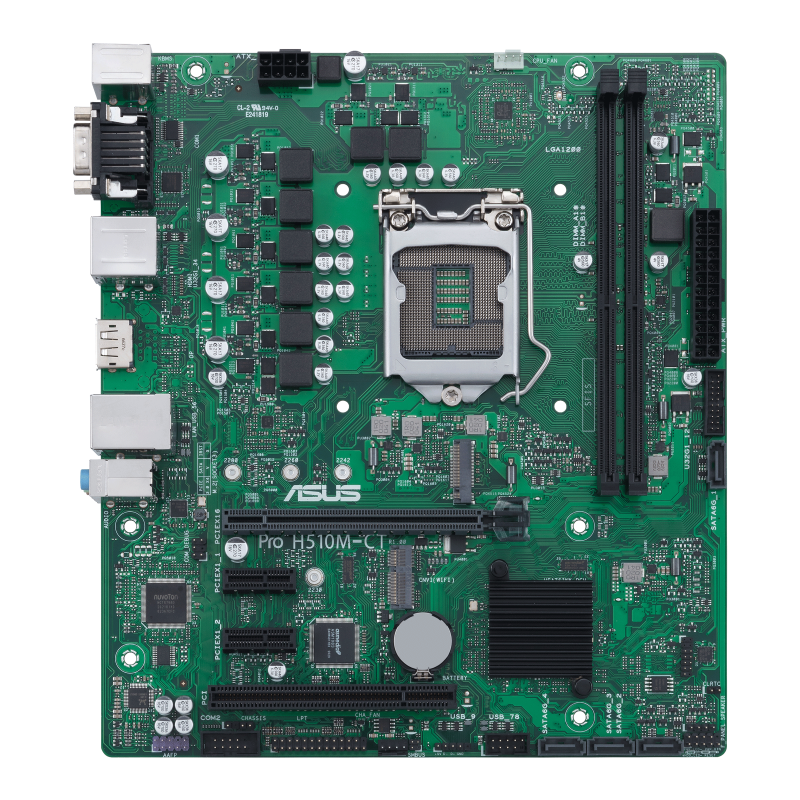 Pro H510M-CT/CSM motherboard, front view 