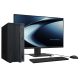A dark grey ASUS ExpertCenter P700 Mini Tower with keyboard and mouse.
