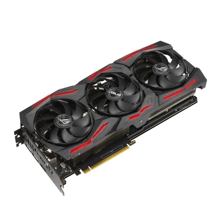 ROG-STRIX-RTX2060-6G-EVO-V2-GAMING graphics card, front angled view