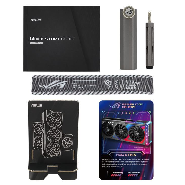 ROG-STRIX-RTX 4060 Ti _Accessory graphics card holder, velcro hook andloop,thank you card and adapter