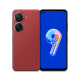 A sunset red Zenfone 9 show the front and back side