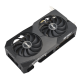 ASUS Dual Radeon RX 7600 45 degree top-down view with focus on top side