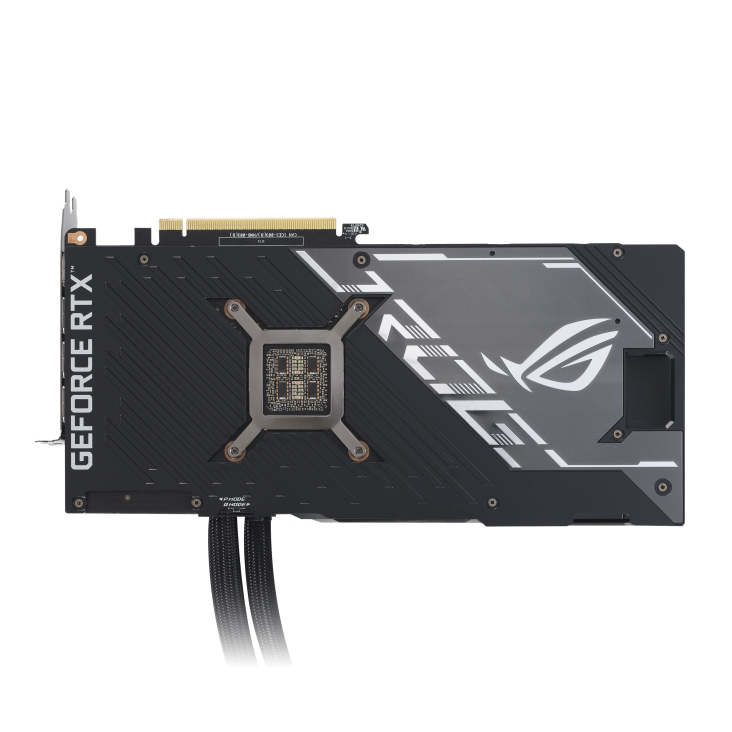 ROG Strix LC GeForce RTX 4090 graphics card rear view 2b