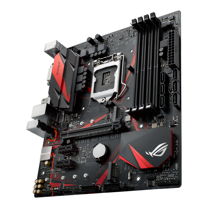 ROG STRIX B250G GAMING angled view from right