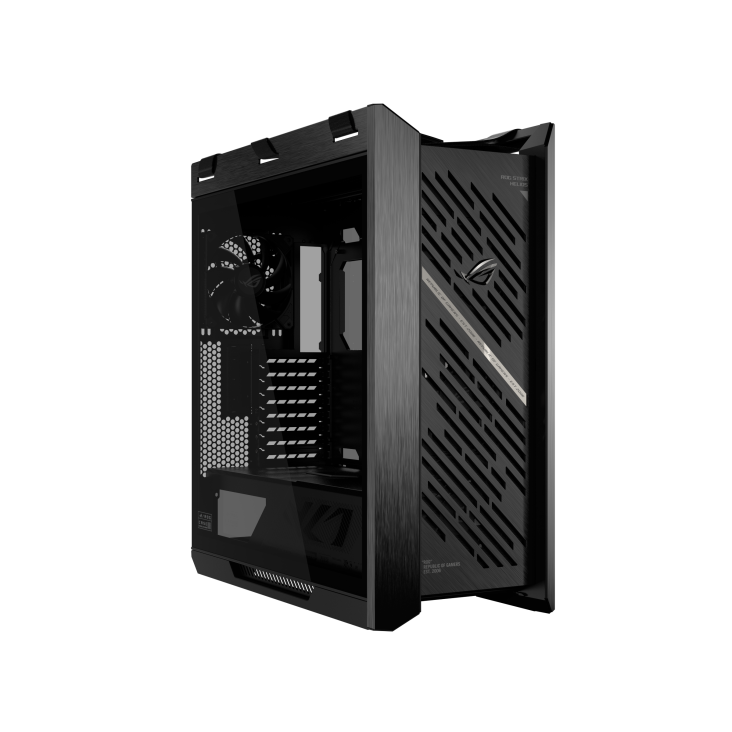 ROG Strix Helios II Black front 45-degree view
