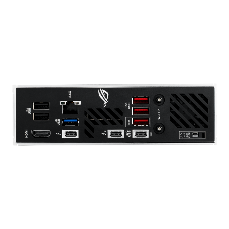 ROG STRIX Z890-I GAMING WIFI I/O ports closeup