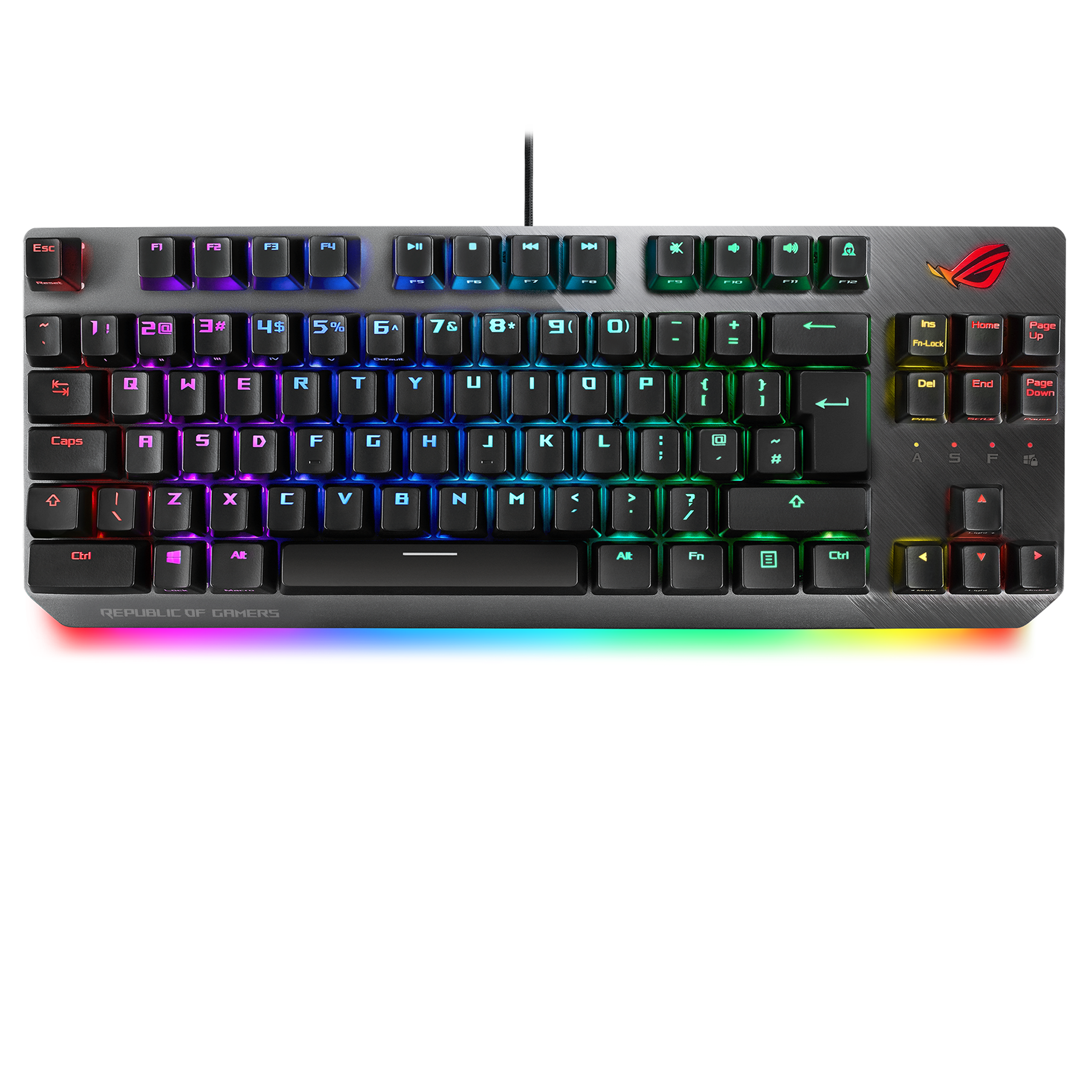 ASUS ROG Strix Scope RX Gaming Mechanical Keyboard, Red Optical Switches,  USB 2.0 Passthrough, 2X Wider Ctrl Key, Aura Sync, Armoury Crate RGB