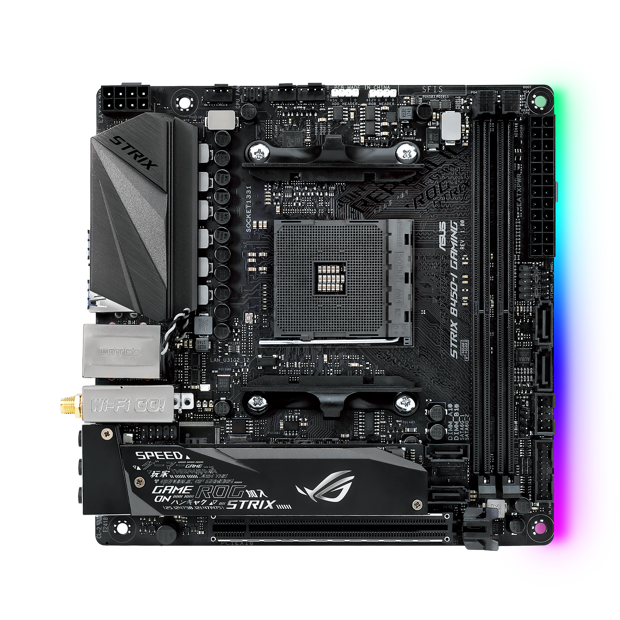 美品 ASUS ROG STRIX B450-I GAMING 【Mini ITX マザーボード】AMD