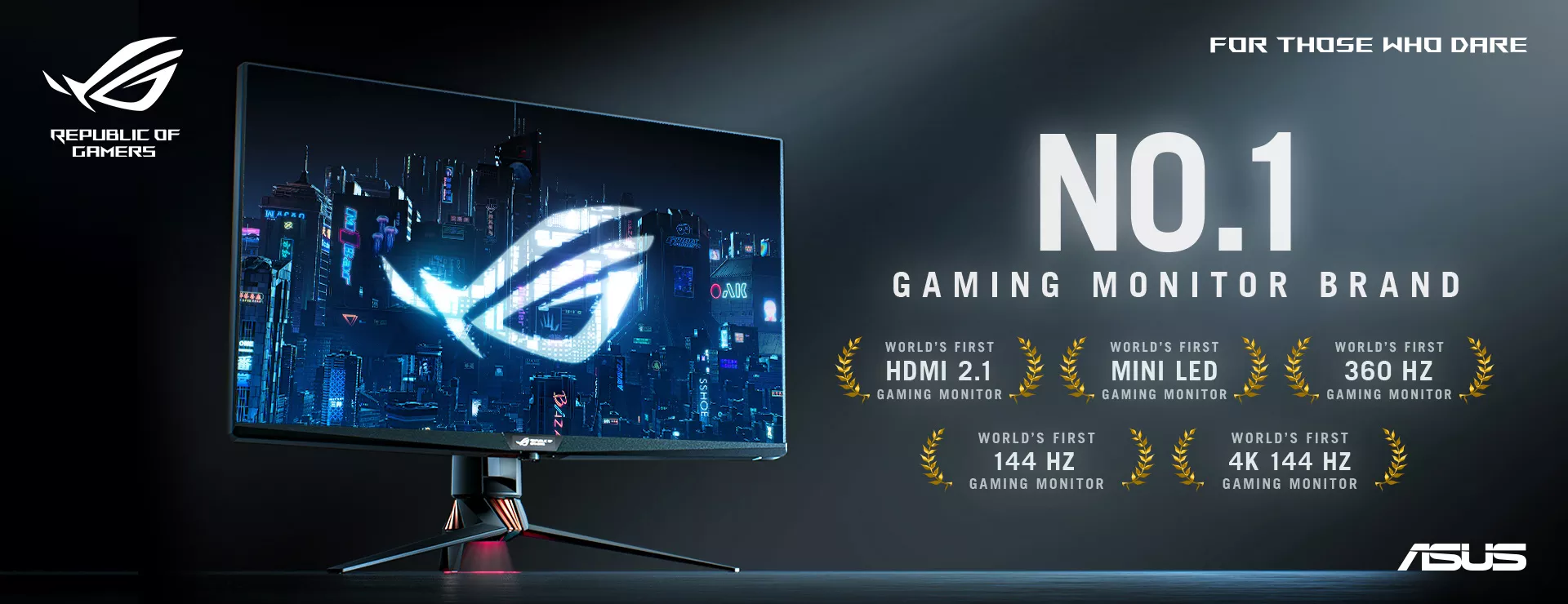 ASUS & ROG No.1 Gaming Monitor Brand Banner