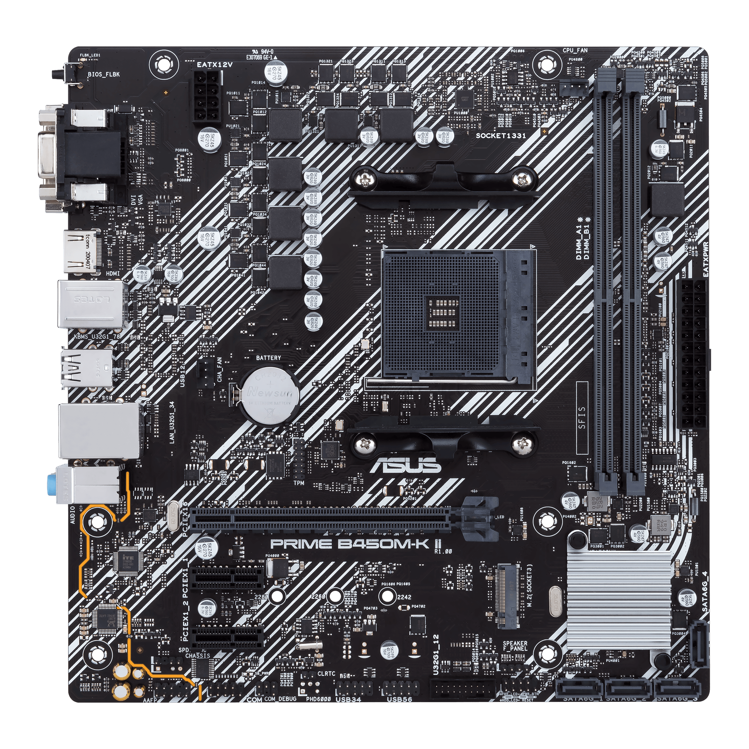 Материнская плата Socket AM4 ASUS B450M-K II 2DDR4 MicroATX