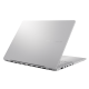 Cool Sliver ASUS Vivobook S 14 shown from the back side with a visible stepped hinge design