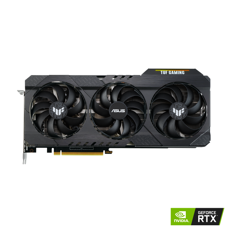 TUF Gaming GeForce RTX 3060 V2 graphics card with NVIDIA logo, front view