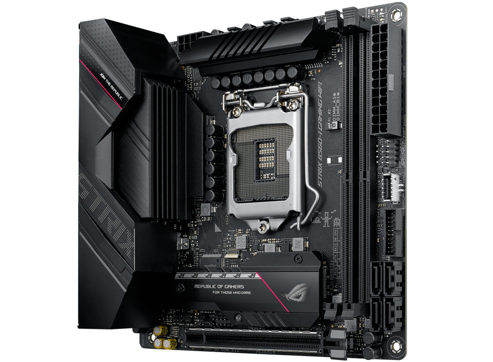 ROG STRIX B560-I GAMING WIFI angled view from right
