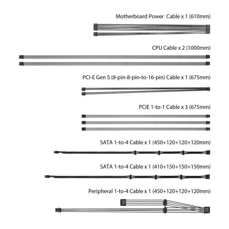 ROG STRIX 850W Gold cable lineup