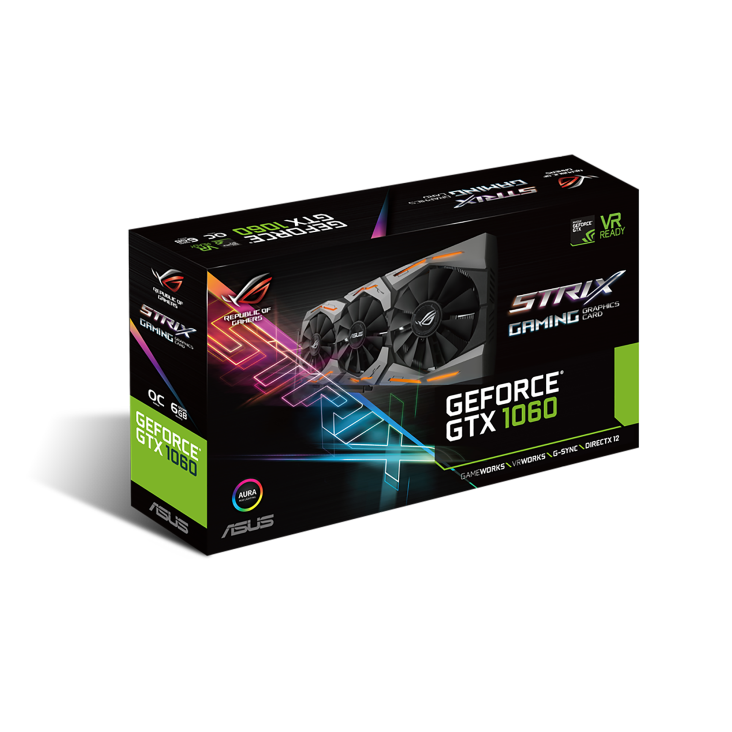 ROG-STRIX-GTX1060-O6G-GAMING graphics card and packaging