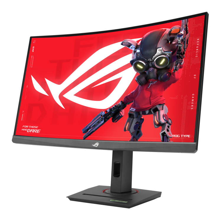 Rog Strix XG27WCS, front view, to the left