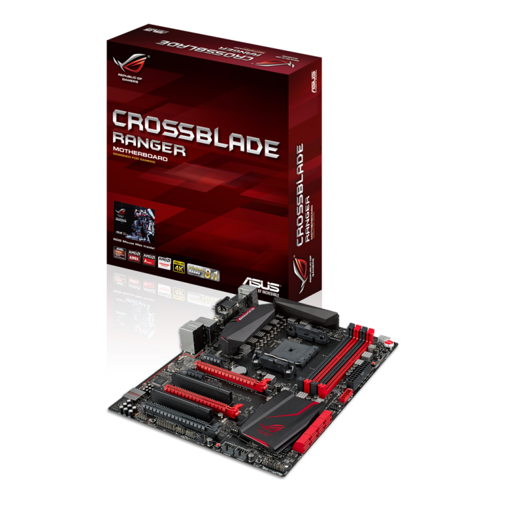 ROG CROSSBLADE RANGER angled view from top with the box