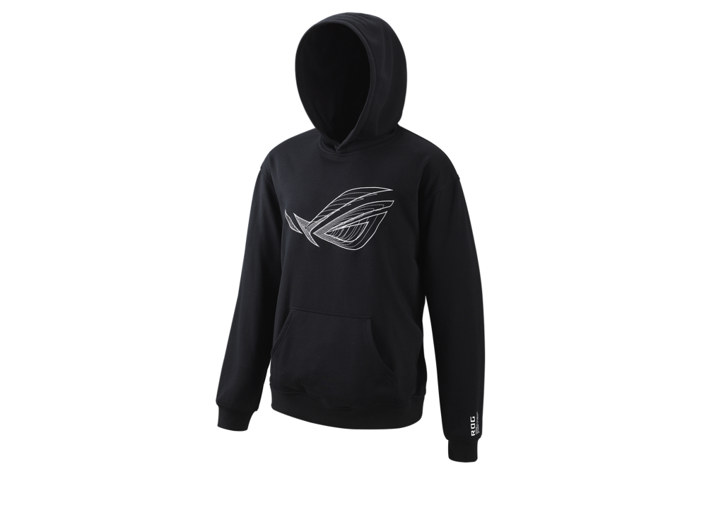 ROG Gravity Hoodie_ Black – front oblique side view