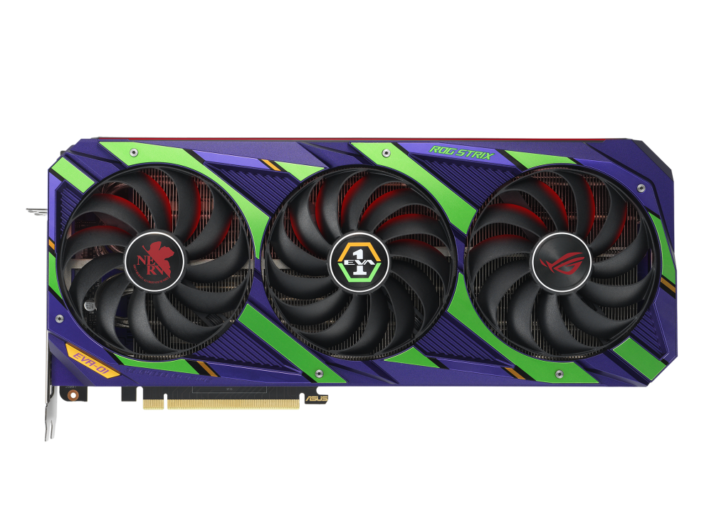 Front side of the ROG Strix GeForce RTX 3090 EVA Edition graphics card