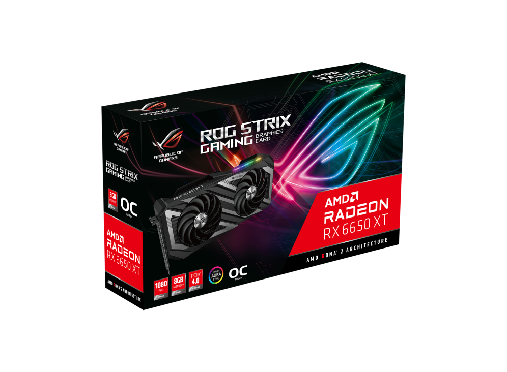 OG Strix Radeon™ RX 6650 XT OC Edition graphics card, packaging
