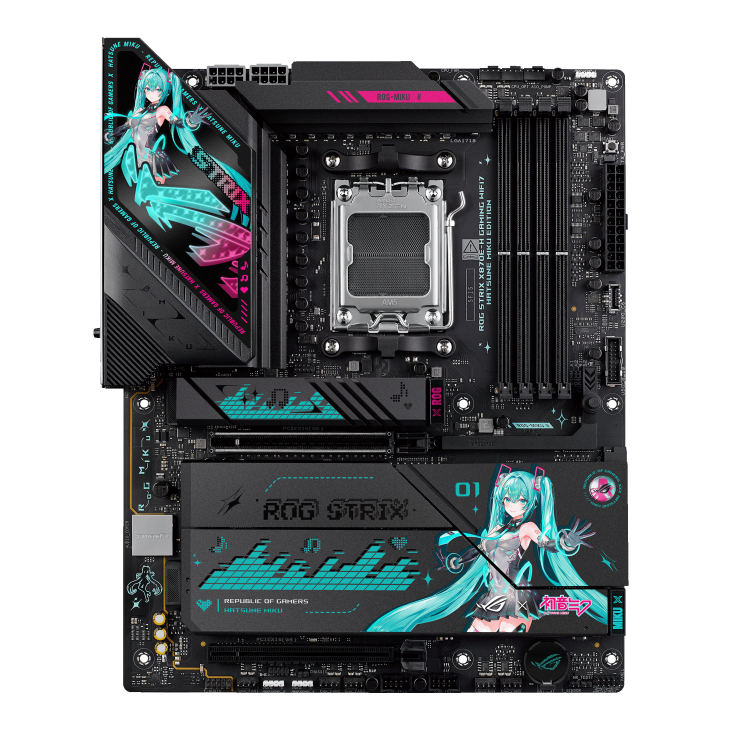 ROG STRIX X870E-H GAMING WIFI7 HATSUNE MIKU EDITION front view