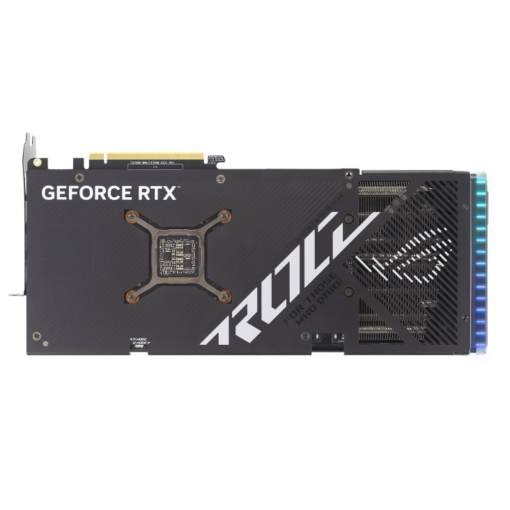 ROG Strix GeForce RTX 4070 SUPER graphics card rear view 2