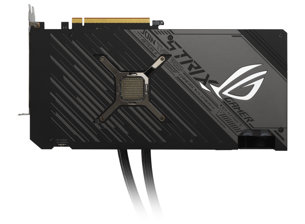 ROG Strix LC Radeon RX 6950 XT graphics card, front side without tubes or radiator