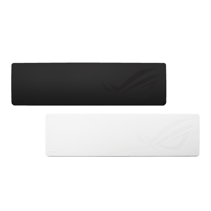 Black and white ROG Keyboard Wrist Rest front view
