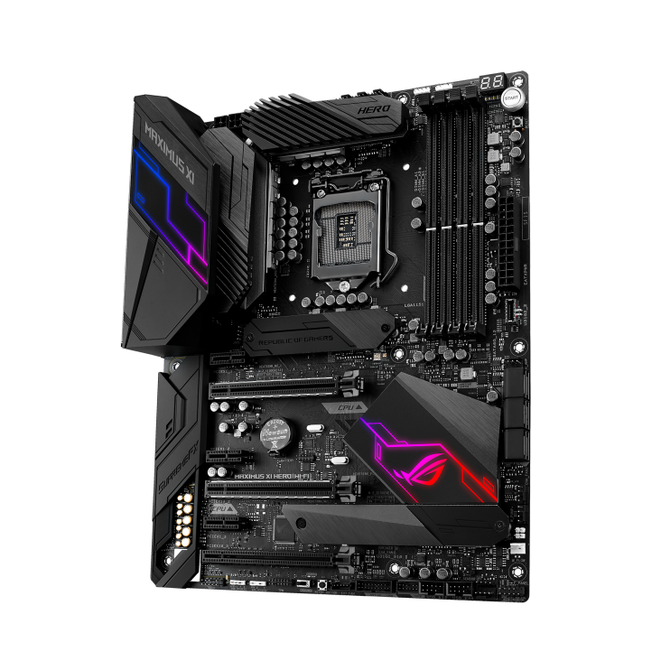 ROG MAXIMUS XI HERO (WI-FI) angled view from right
