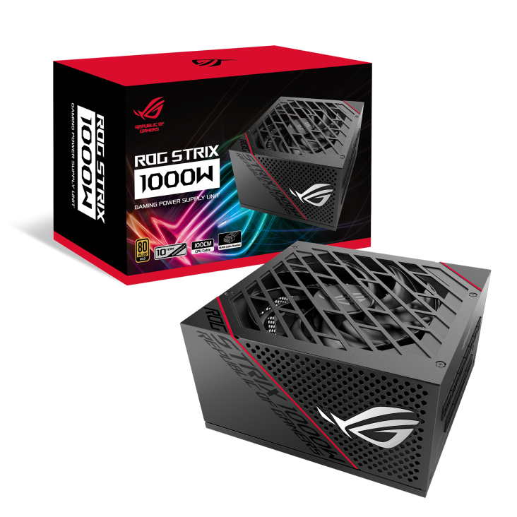ROG Strix 1000W Gold and its colorbox