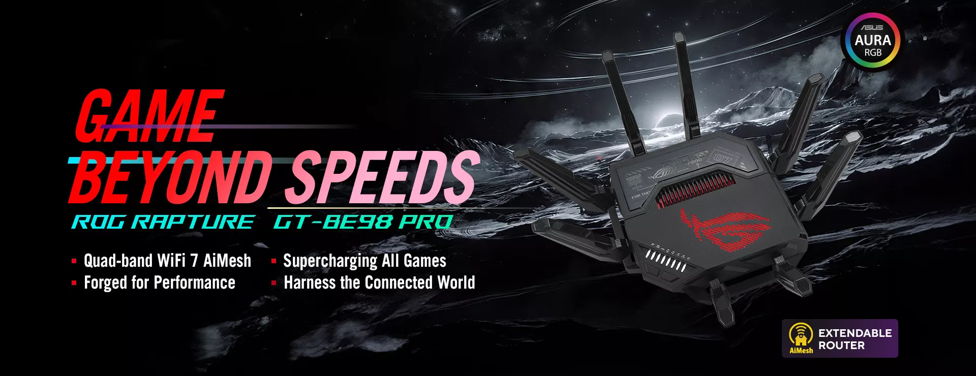 ASUS ROG Rapture GT-BE98 PRO First Quad-Band WiFi 7 Gaming Router