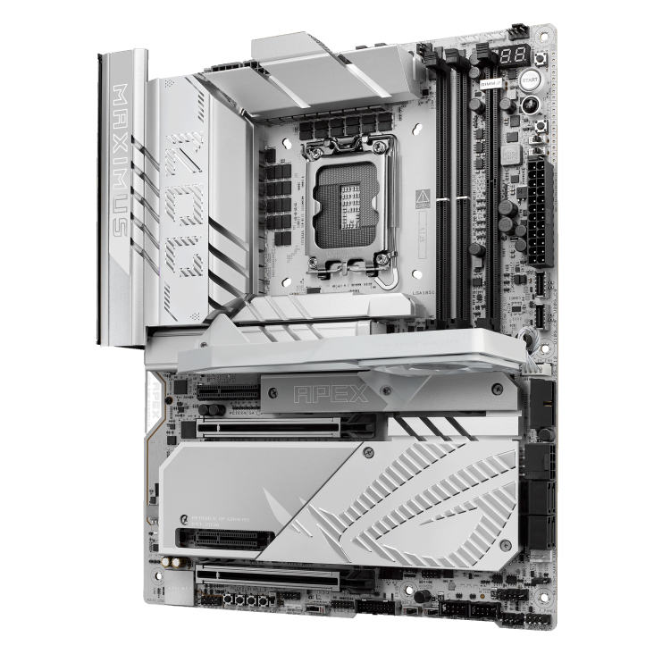 ROG MAXIMUS Z890 APEX front view, 45 degrees, viewed from left