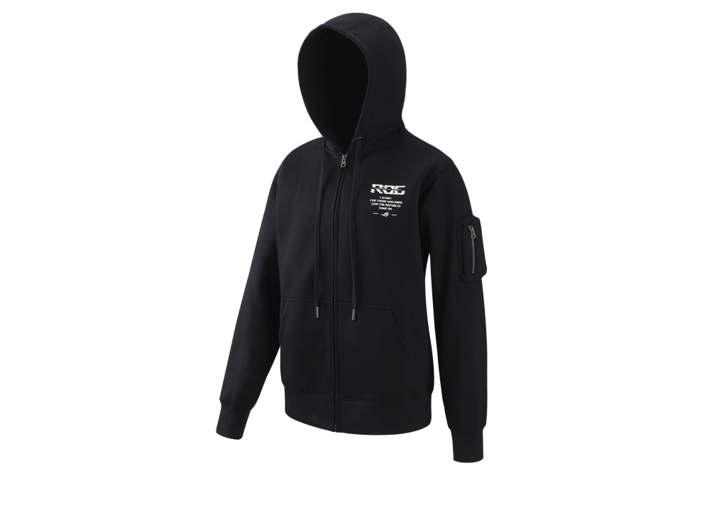 ROG Pixel Game Jacket _ Black – front oblique side view