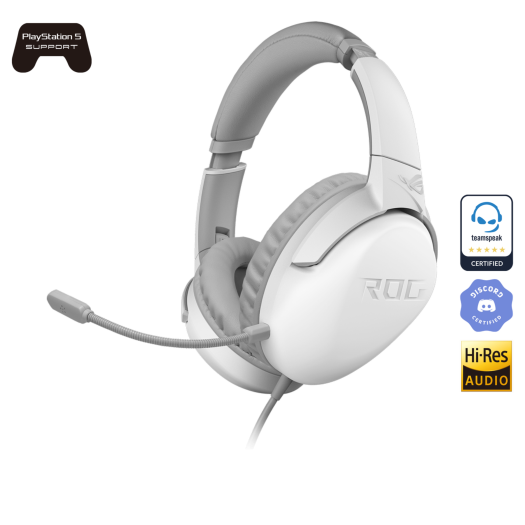 White gaming headset online with mic