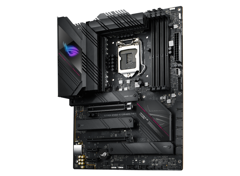 ROG STRIX B560-E GAMING WIFI angled view from right