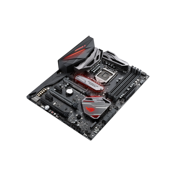 ROG MAXIMUS X HERO top and angled view from right