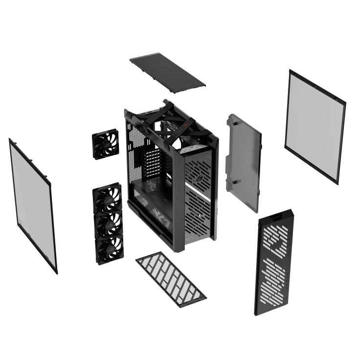 ROG Strix Helios II Black exploded views