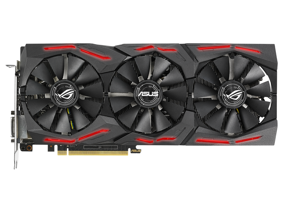 ROG-STRIX-GTX1070TI-A8G-GAMING graphics card, front view