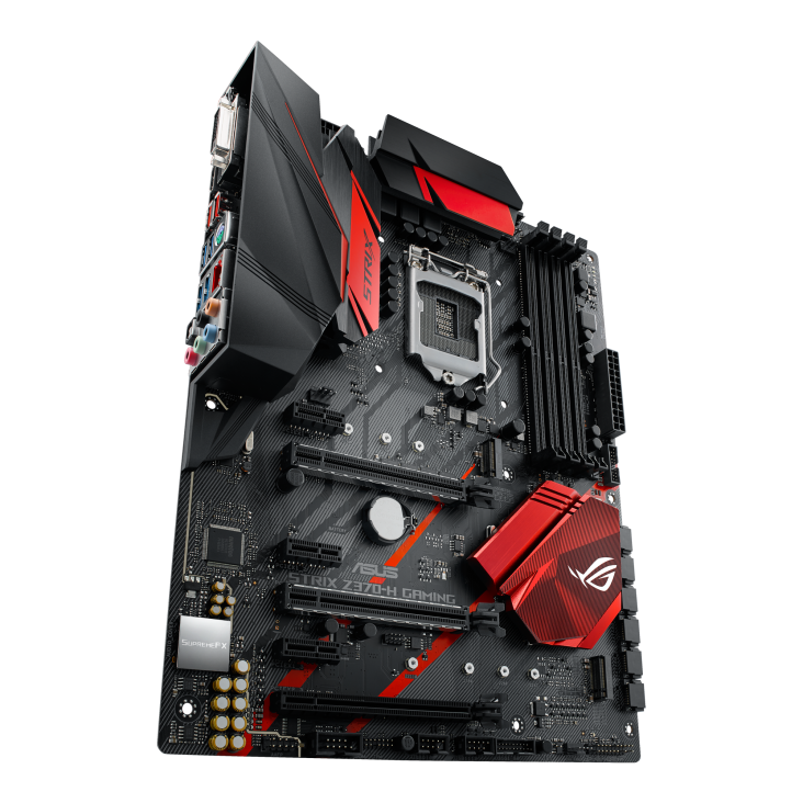 ROG STRIX Z370-H GAMING angled view from left