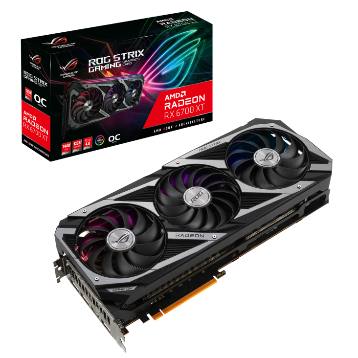 ROG-STRIX-RX6700XT-O12G-GAMING graphics card and packaging