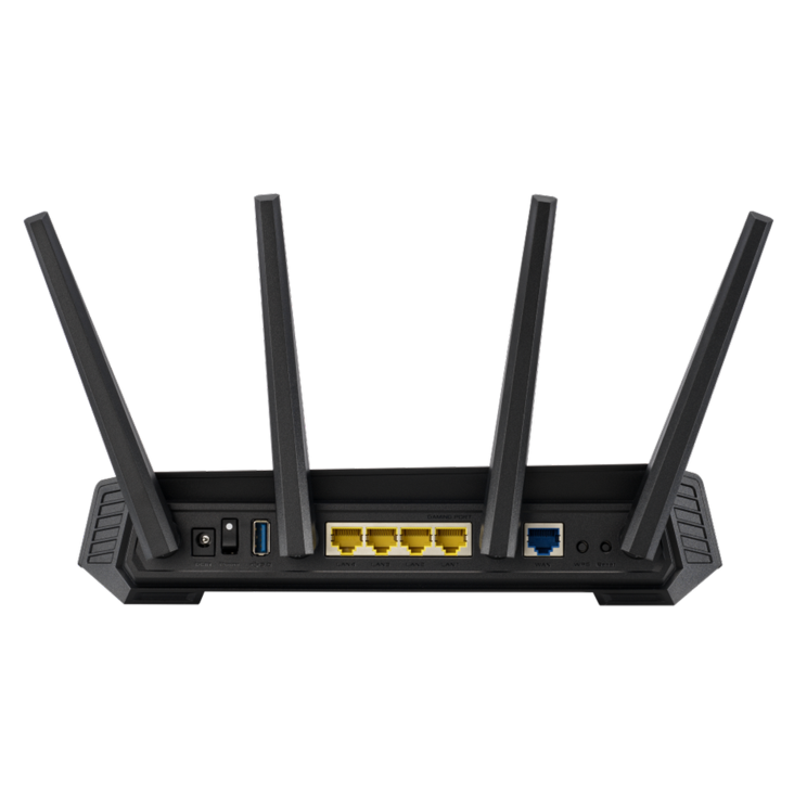 ROG STRIX GS-AX3000 rear view, showing I/O ports